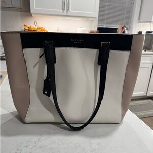 Kate Spade Black, White, and Tan Tote